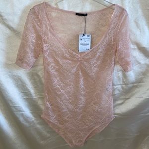 Blush Lace Bodysuit by Zara
